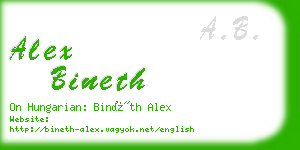 alex bineth business card